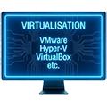 Icône représentant un écran de virtualisation pour la récupération de données sur VMware, Hyper-V et VirtualBox.